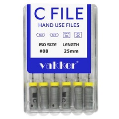 Vakker Dental Rotary Endo Files Stainless Steel C Files Root Canal 21/25mm