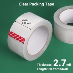 12 Rolls 2.7mil Thick Packing Tapes, Clear Packaging Tape, 720 Yards Heavy Du…