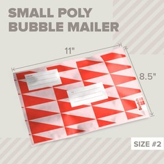 Scotch Poly Bubble Mailers, Assorted Red Designs, Size 2 8.5 in x 11 in,