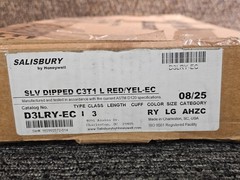 (QTY 1 PAIR)Salisbury Sleeve Dipped Class 3 Type I Red/Yellow Extra Curved Large