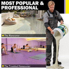 Epoxy Floor Paint Kit 10KG Vanilla Pepper Self Leveling Concrete Garage