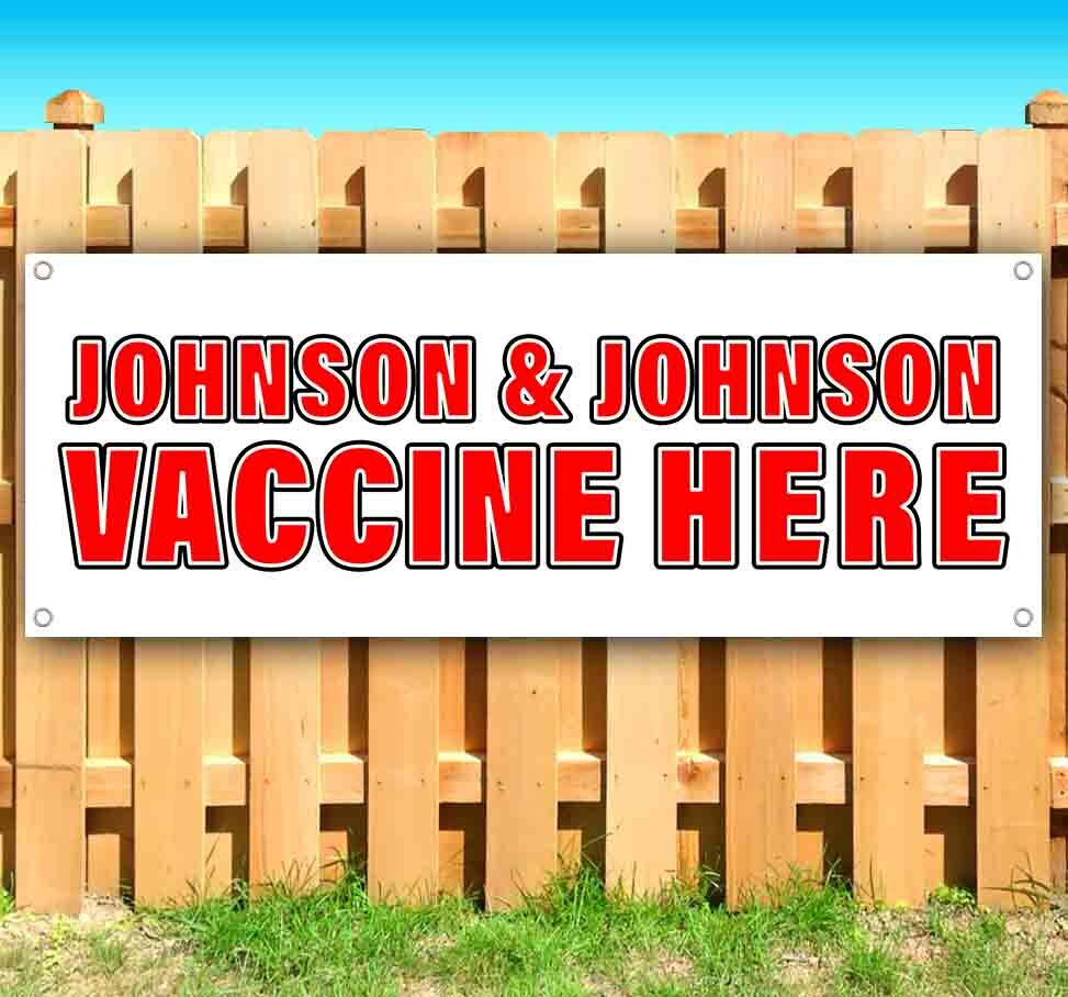 VACCINE HERE J&J Advertising Vinyl Banner Flag Sign Many Sizes VIRUS MEDICAL
