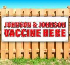 VACCINE HERE J&J Advertising Vinyl Banner Flag Sign Many Sizes VIRUS MEDICAL