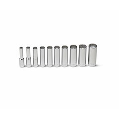 Wright Tool 210 1/4″ Drive 10 Piece Deep Socket Set 12-Point On Clip Rail