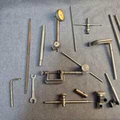 Vintage Starrett No.196 Dial Test Indicator Machinist Tool Set Made In USA Steel