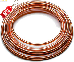 25Ft 3/16″ Copper Coated Brake Line Tubing Kit w/ 16 Fittings Flexible Roll – US