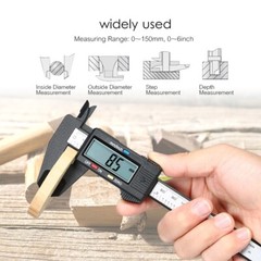 6″ 150mm Carbin Fiber Electronic Digital Vernier Caliper Micrometer Gauge LCD