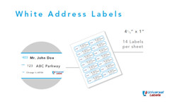 14 labels per sheet, Standard White Matte – 4″ x 1.33″ Mailing Labels / USA Made