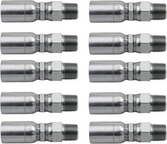 (10-Pack) 1/4″ Hose X 1/4″ NPTF Male Pipe Swivel Hydraulic Hose Crimp Fitting En