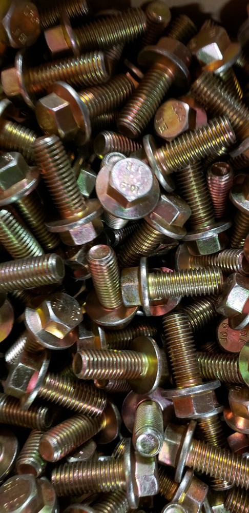 M8-1.25 X 20MM 10.9 Hex Flange Bolt Yellow Zinc Coarse Thread