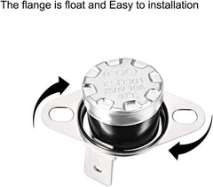 2pcs KSD301 Thermostat 40°C/104°F 10A Normally Open N.O Temperature Switch
