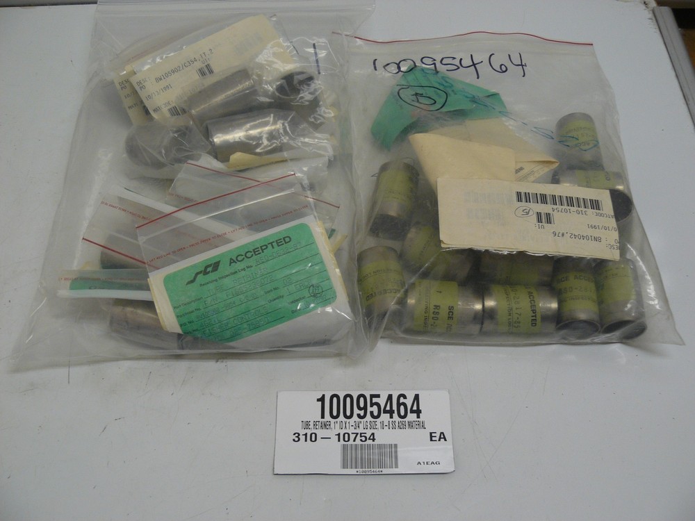 LOT OF 28 NEW 310-10754 STAINLESS STEEL TUBE RETAINER 1″ ID X 1 3/4″ L