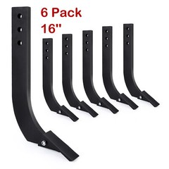 6 Pack Box Blade Shank 16” Ripper Shank 3 Holes w/ Removable Tapered Teeth&Pins