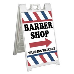 BARBER SHOP RIGHT ARROW Signicade 24×36 Aframe Sidewalk Sign Banner Decal