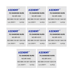 8Types AZDENT Dental Diamond Burs Stainless Steel Ball Round FG XL FG 1.6mm 25mm