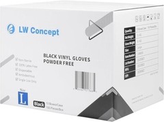 Black Vinyl Gloves, Disposable Non-Sterile Latex-Free Powder-Free Glove- Size L
