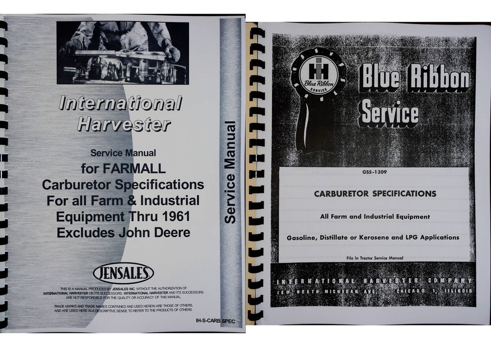 International Carburetor Specifications Service Manual