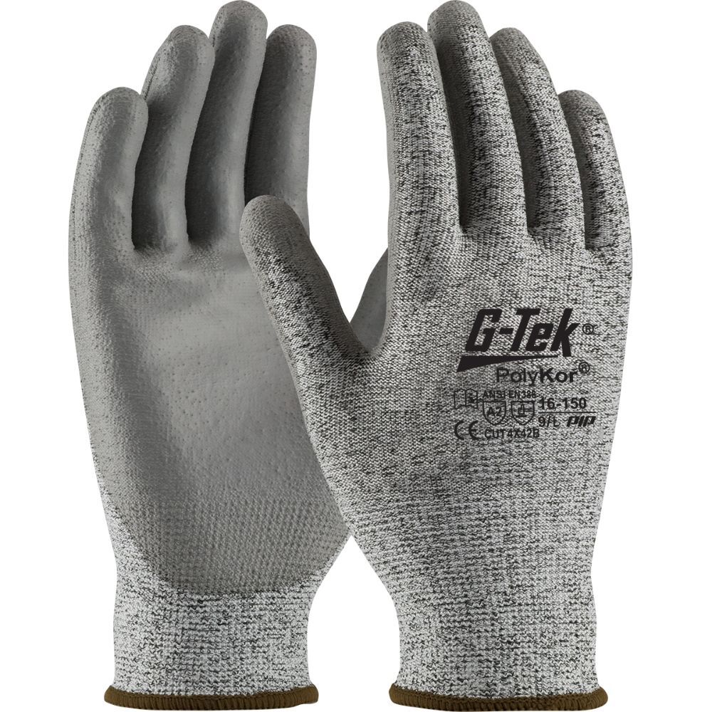 PIP 16-150/M G-tek Polykor Salt / Pepper Glove (4342) (red Cuff)