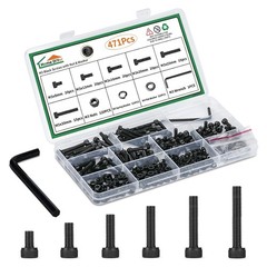 416PCS M4 Screw Assortment Kit Hex Socket Head Cap Bolts Nuts Washers 12.9 Alloy