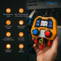 Elitech Digital Manifold Gauge for HVAC, Refrigeration & AC Systems – Support…