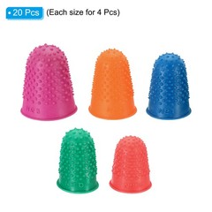 20 x Rubber Finger Tips Silicone Thumb Fingertip Protector Covers Multi Color