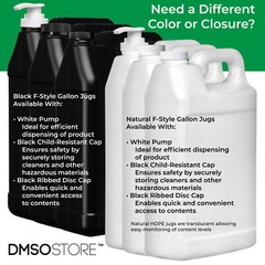 F-Style 38/400 Black 1 Gallon Bottle HDPE Jug w/ Child Proof Cap (128oz)