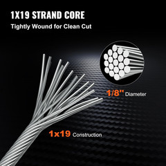 Stainless Steel Cable Railing 1/8″ X 500Ft, Wire Rope 316 Marine Grade, Braided