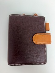 Handmade Leather Planner Binder, A7 Pocket Size, Brown & Tan Colorblock