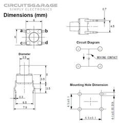 50 Pieces 6x6x5mm Through Hole Momentary Tactile Push Button Switch DIP4 – USA