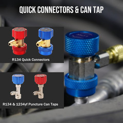 Lichamp HVAC Gauges with 5 FT Hoses, AC Manifold Gauge Set R134A R1234 R410A and