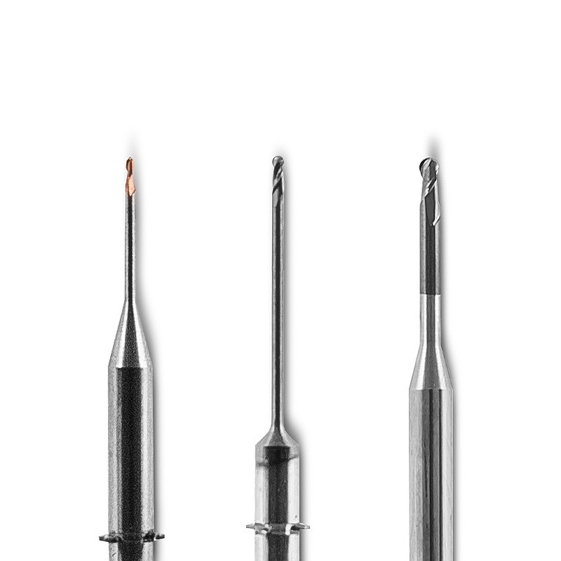 Dental Diamond Coated Milling Burs for VHF 1.0mm 2.0mm CAD CAM Zirconia Tools