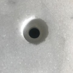 22 Count – 3X3x1 Marble Bases Trophy Bases Countersunk Holes White w/ Gray Veins