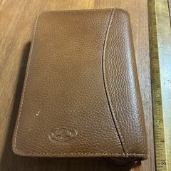 Boulder Ridge Leather Brown Binder Organizer Planner 6 Ring Zip Around Wallet A6