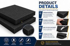 Polyethylene Closed Cell Foam Sheets 16″ x 12″ x 2″ Tool Box Case Insert 2 Pack