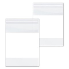 5000 Zip Seal Bags 12″x15″ White Block 4Mil Poly Writable Resealable Clear 12×15