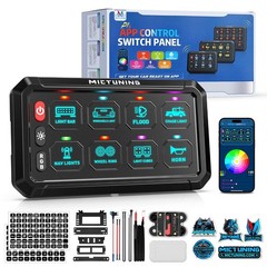 MICTUNING App Control 8/12 Gang RGB Switch Panel Lights Circuit Relay System Box