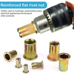 5/16-18 UNC Carbon Steel Rivet Nut Flat Head Threaded Insert Nutsert SAE