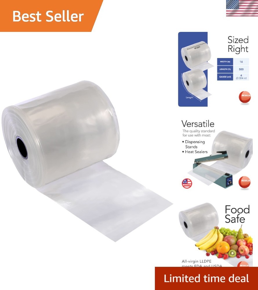 Heavy-Duty Lay Flat Poly Tubing – 4 Mil, 500ft Food-Grade Packaging Solution