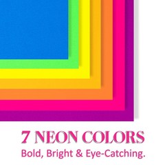 Colored Copy paper 8.5X11 Inches,140 Sheets 20 lb/80GSM 7 Colors Neon Fluores…
