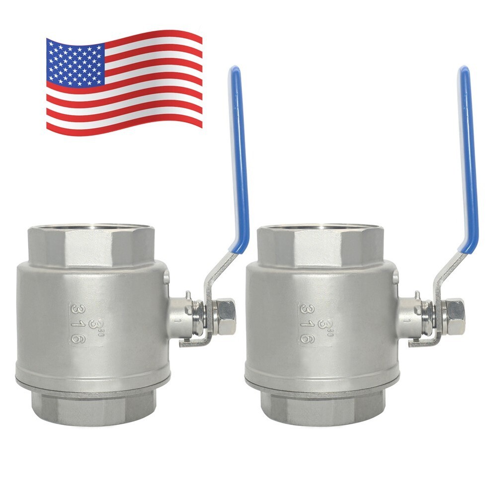 3 inch 3″ NPT Ball Valve,316 Stainless Steel Full Port,2-Piece 2Pack