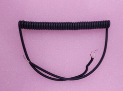 Lot of 2 – Coiled Retractable Curly Cord, Power Cord 24 AWG 2 Conductor, 36″ Ext