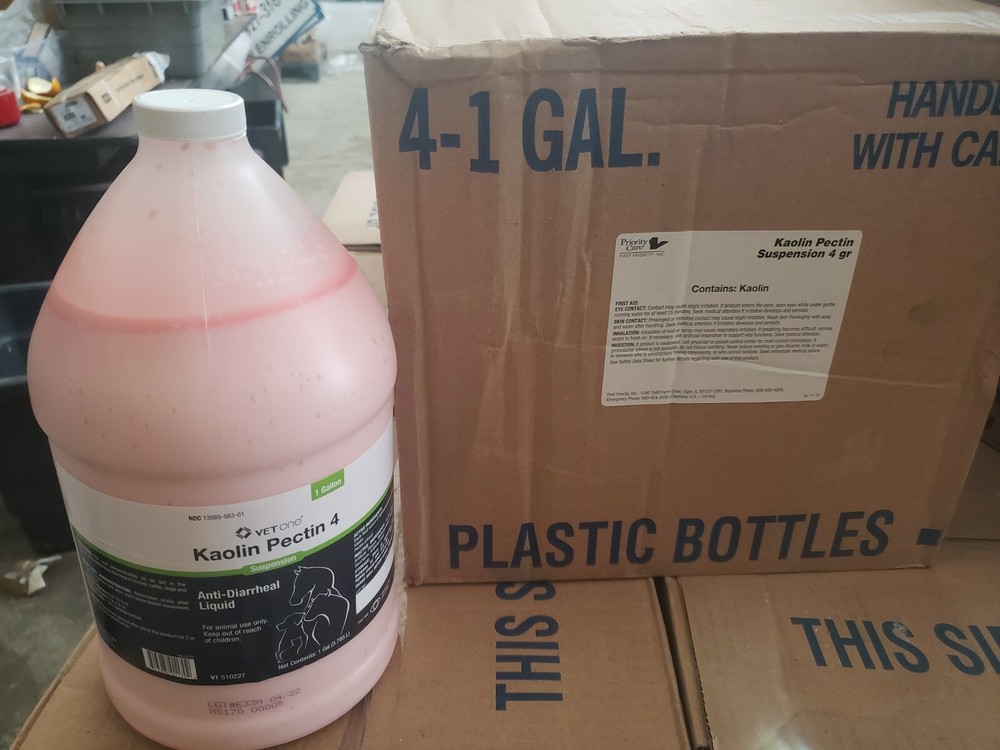 (4-1 Gal) Kaolin Pectin 4 Suspension Anti Diarrhea for Horses, Cattle, Dogs Pets