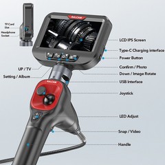 SCOPIX Flexible 4-Way 360° Borescope Industrial Endoscope Inspection HD Camera