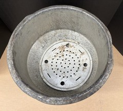 Vintage Galvanized Steel Dairy Strainer Farmhouse Milk Funnel Separator