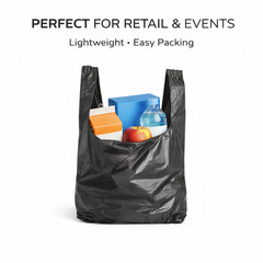 1/10 T-Shirt Bags 8x4x15 Medium-Duty 0.55 Mil Grocery Plastic 50–3000 Bulk