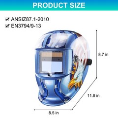 True Color Solar Powered Auto Darkening Welding Hood Helmet for TIG MIG ARC
