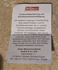 Käfer FM1101 Precision Dial Indicator Gauge 0.001mm 1mm Shockproof Germany