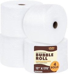 12 inch x 175 feet Bubble Roll Small Bubble 3/16 inch Cushioning Wrap Perforated