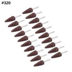 20pcs 10x3mm 240#-400# Cone Sandpaper Flap Sanding Polishing Wheel Rotary Tool