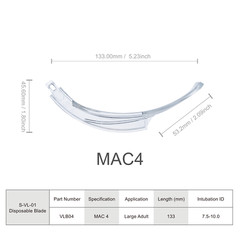(US Delivery)  Touchscreen Video Laryngoscope with disposable blades(MAC2/3/4)